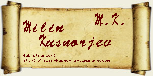 Milin Kušnorjev vizit kartica